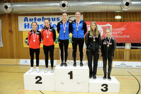 Die Medaillengewinnerinnen der 2er Damen-Wertung. Lubetz