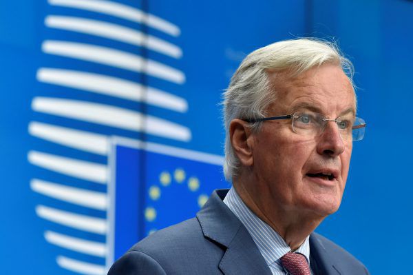 EU-Chefverhandler Michel Barnier bei der Pressekonferenz in Brüssel. Reuters