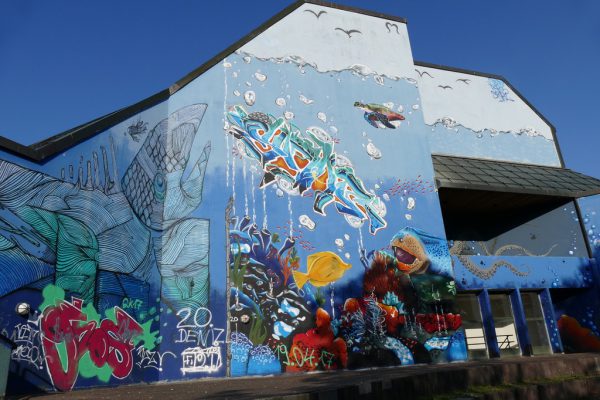 So sah die Wand am Dornbirner Kulturhaus bis Mitte September aus – samt Schmierereien. Miriam Jaenecke (3)