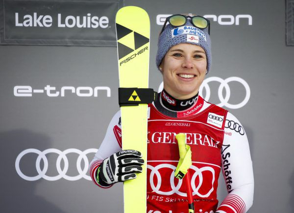 Nicole Schmidhofer strahlte in Lake Louise. AP
