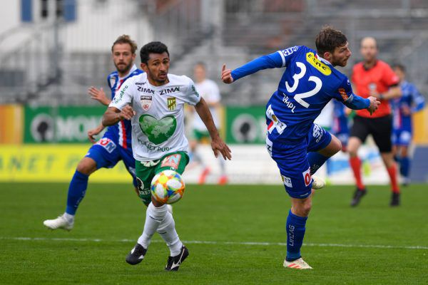 Ronivaldo war erneut der stärkste Akteur im Lustenau-Trikot. Dem Brasilianer fehlte lediglich das Glück im Abschluss. Gepa/Lerch (2)