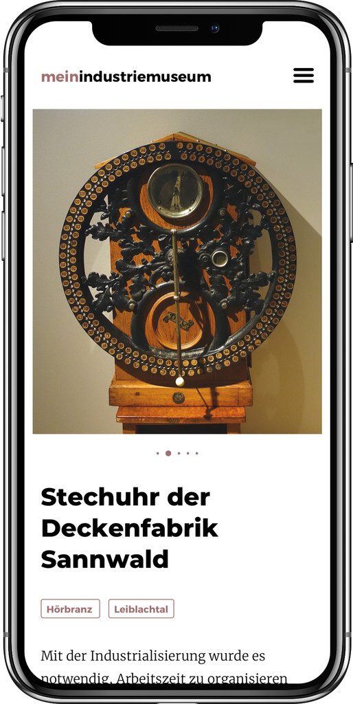 So sieht die Plattform auf dem Handy aus.   Wirtschaftsarchiv Vorarlberg