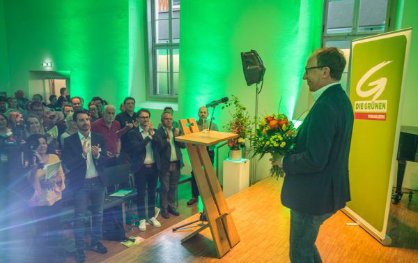 Standing Ovations gab es für Johannes Rauch (links). Daniel Zadra führt die Landesliste an (rechts). Klaus Hartinger