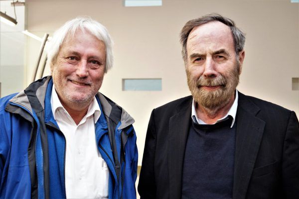 Arnulf Häfele sieht den Bau des neuen Rathauses (großes Foto) kritisch.  NEUE/Archiv, Stadt Hohenems (2)
