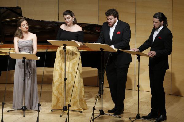 Die vier Sänger beim Abendkonzert am Dienstag.   Schubertiade