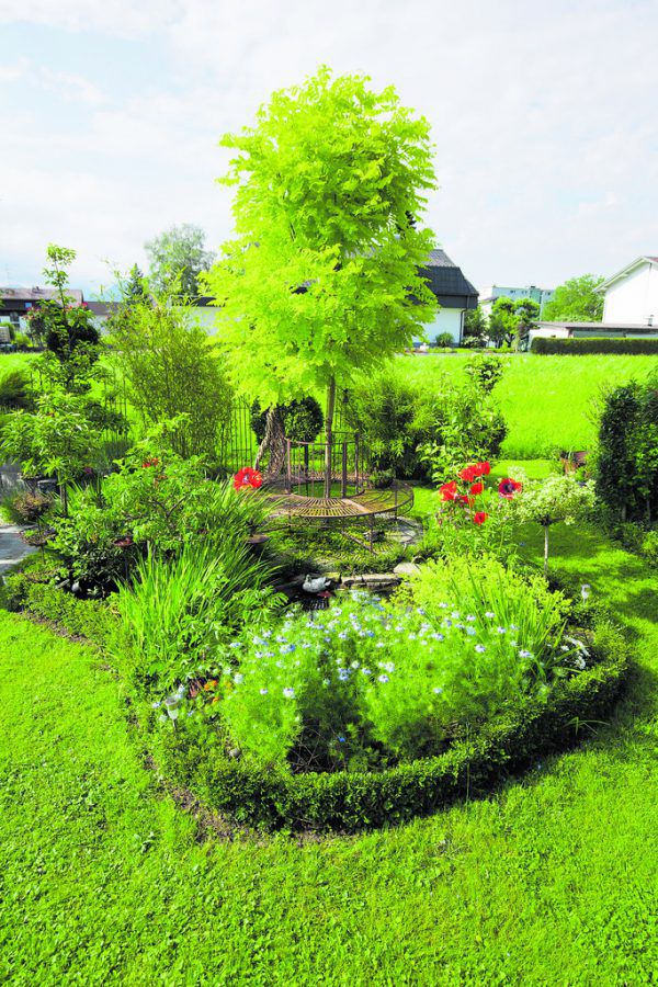 Ein Zusammenspiel aus Pflanzen, Steinen und anderen Dekoobjekten macht diesen Garten zum Hingucker. Hartinger (4)