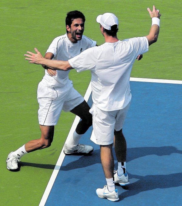 Julian Knowle bejubelte am 7. September 2007 mit Simon Aspelin den Sieg bei den US Open.EPA