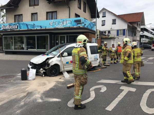 Kollision in Lustenau forderte fünf Verletzte.  Vol.AT/ VLach