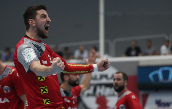 Hermann im Trikot des HC Hard. Gepa
