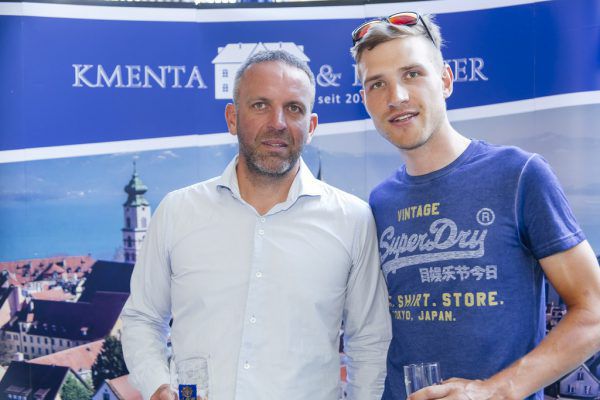 Radprofis beim Fachsimpeln: Daniel Pauger und Matthias Brändle.