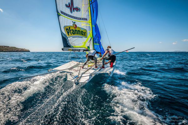 Bildstein und Hussl beenden die Kieler Woche als Sechste. Tobias Störkle