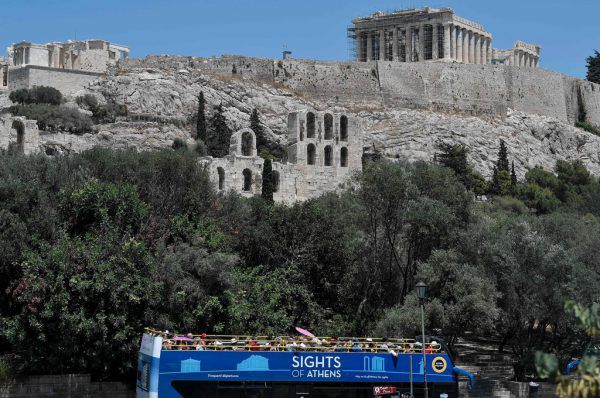 Die Hitze auf dem Akropolis-Hügel war zu groß für Besucher. AFP