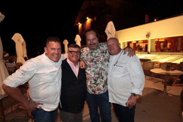 Jacob Jan Boerma, Rote-Wand-Wirt Joschi Walch, Festival-Organisator Hannes Konzett und Spitzenkoch Dieter Koschina. (v.l.). Meusburger (4)