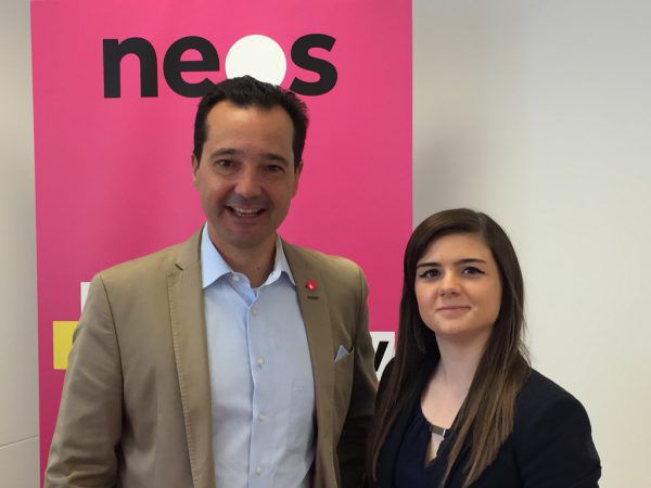 Loacker präsentierte mit Fabienne Lackner die Themen der Neos. Rauch