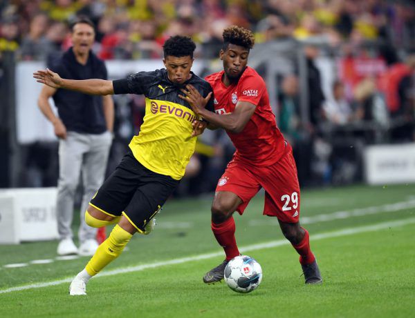 Zwei Aktivposten der Partie im direkten Duell. Jadon Sancho (l.) hatte jedoch das bessere Ende gegen Kingsley Coman. apa