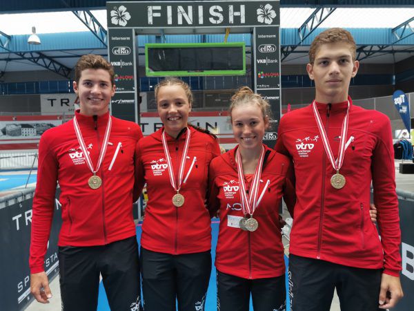 Moritz Meier, Larissa Burtscher, Sarah Hämmerle und Noah Künz (v.l.). VTRV