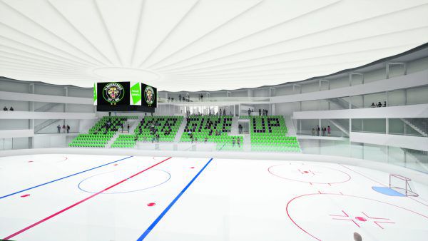 Sowohl innen als auch außen ein Blickfang: die Wälderhalle am Andelsbucher Ortsende.
