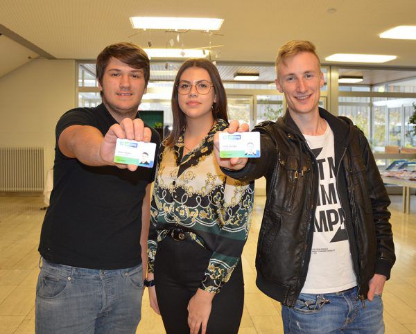 Ausbildungsbotschafter Mateo Hodzic, Lina Fiel und Tobias Rathgeb. Wkv