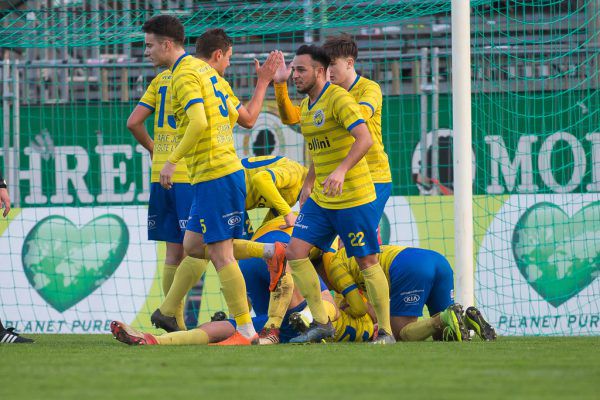 Hohenems jubelte über den Ausgleich von Tim Wolfgang und den Einzug in die Regionalliga West. Philipp Steurer