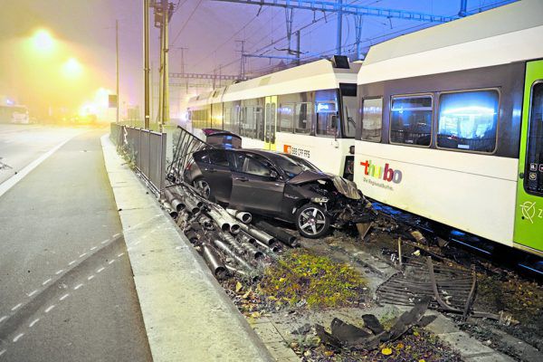 Spektakulärer Unfall. Stapo St. gallen