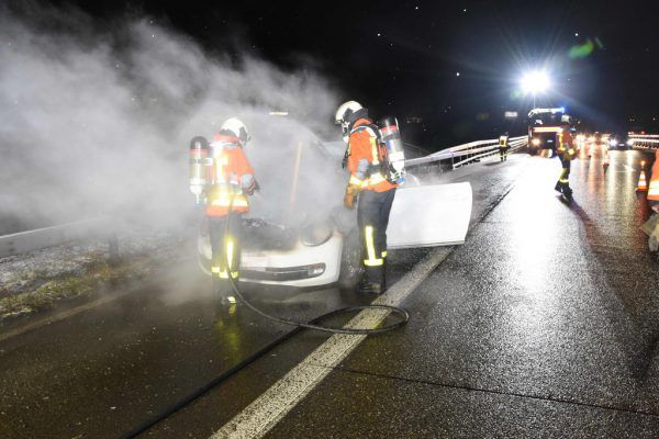 Die Feuerwehr kam auf der Autobahn zum Einsatz. Kapo St. gallen