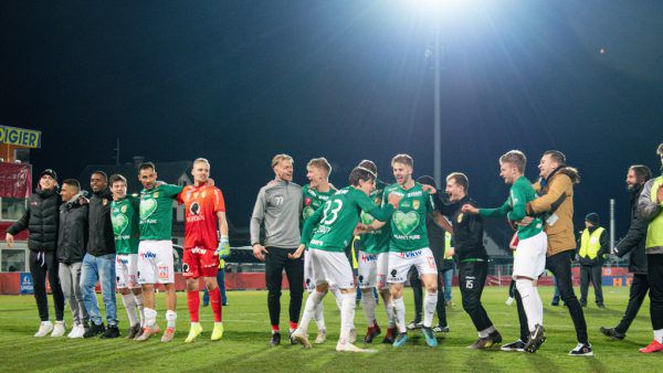 Am Mittwoch wurde noch lange nach Schlusspfiff gefeiert. Gepa/lerch