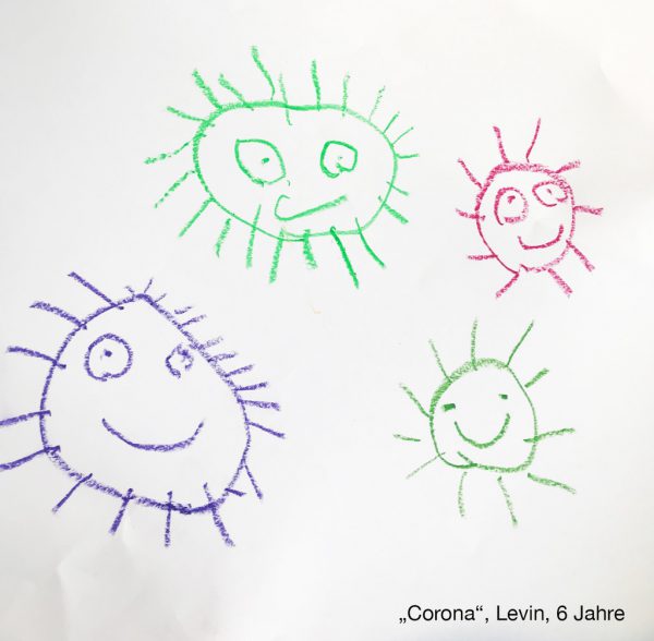 Der sechsjährige Levin malte das Coronavirus. Stadt Bregenz