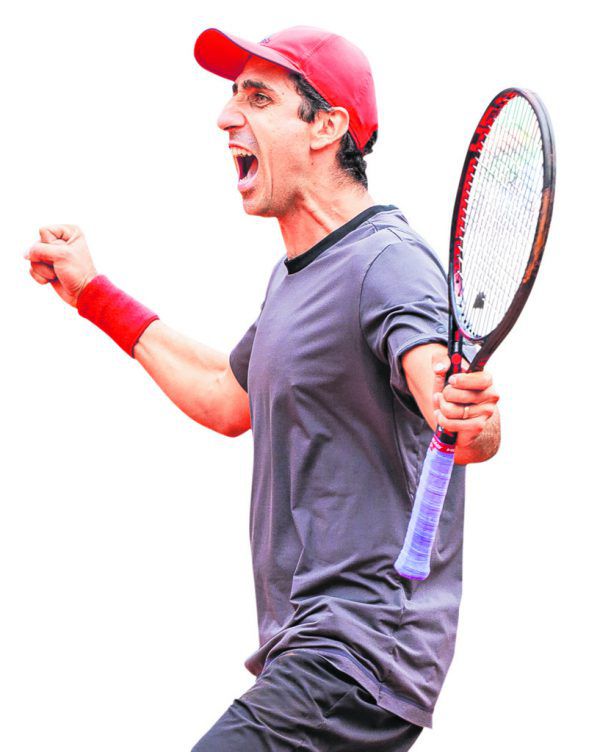 Viel zu jubeln gibt es derzeit für Philipp Oswald nicht. Frühestens im Juli soll die Tennis­saison wieder starten.  APA