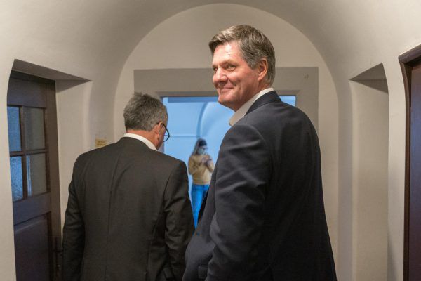Das künftige Führungsduo: Bürgermeister Wolfgang Matt (VP) und der nominierte Vize-Stadtchef Daniel Allgäuer (FP).   Hartinger
