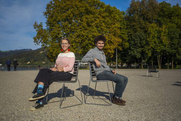 Jule Flöter und Johannes Hartmann von Fridays for Future Vorarlberg.  Roland Paulitsch