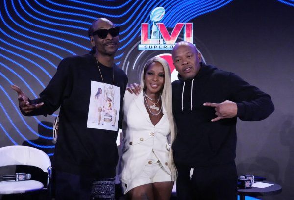 Snoop Dogg, Mary J. Blige und Dr. Dre (v.l.). usa today sports