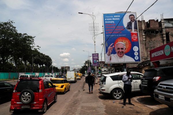 Kinshasa, Demokratische Republik Kongo: Vor der Ankunft von Papst Franziskus.  REUTERS