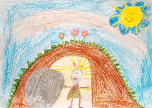 Kinder aus der Diözese St. Pölten malten den heurigen Ostergruß.Katholische Jungschar St. Pölten