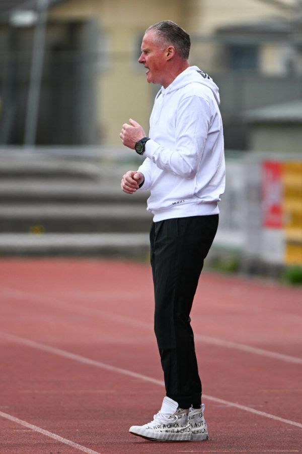 Bei seinem Debüt als Trainer der SPG Lustenau/Dornbirn feiert Klaus Stocker einen Sieg. GEPA/Lerch