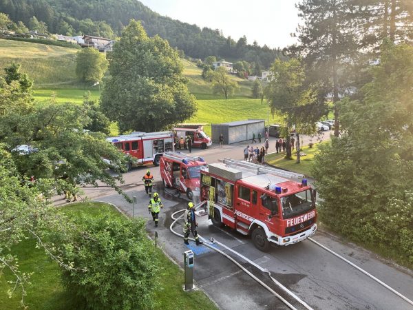 Die Feuerwehr im Übungseinsatz. stiftung maria ebene