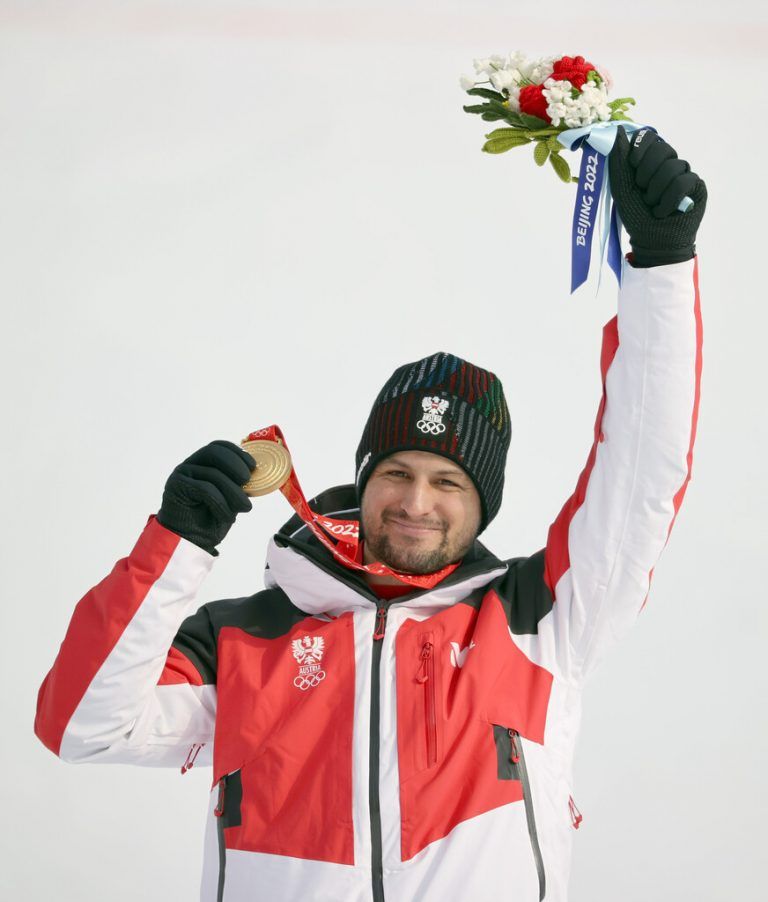 Johannes Strolz, 2022 in Peking: Ski Alpin, Kombination und Team.