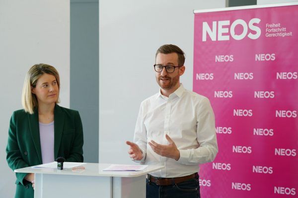 Neos-Landessprecherin Claudia Gamon und der designierte Klubobmann Johannes Gasser.Neos, Hartinger, Stiplovsek