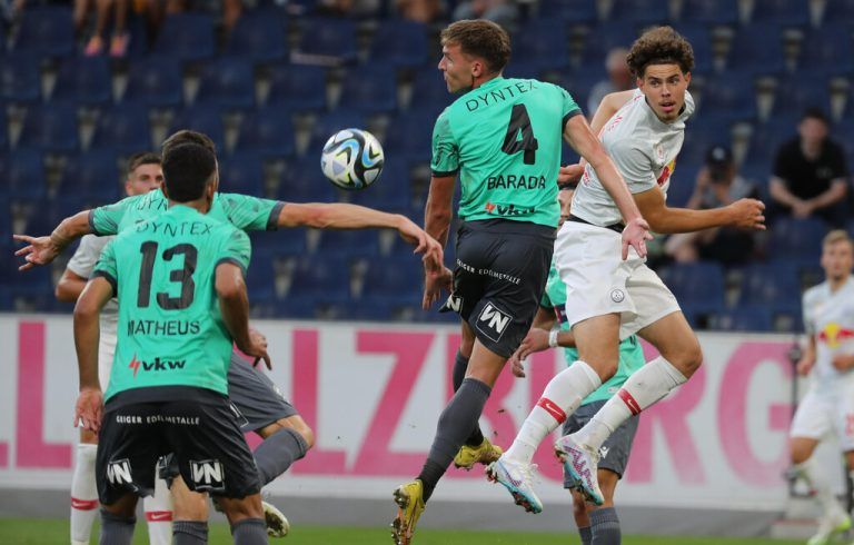 Die Bregenzer, die in mintgrünen Trikots spielten, hielten beim FC Liefering stark dagegen – am Ende blieb man allerdings ohne Punkte. GEPA