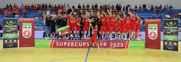 So kann die Saison beginnen: Der Alpla HC Hard gewinnt ein spektakuläres Supercup-Duell beim HC Linz mit 26:25.  GEPA