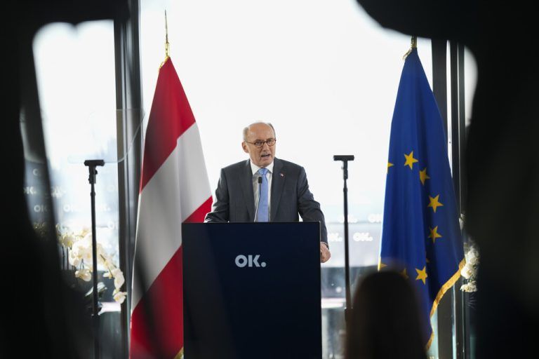 Karas bei seiner persönlichen Erklärung in Wien. APA/EVA MANHART