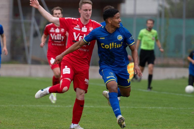 Mit einem Hattrick avancierte Valdir Barbosa da Silva (r.) zum Matchwinner für den VfB Hohenems.  Alexandra Serra