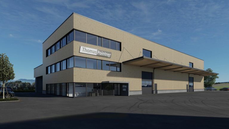 So soll der Erweiterungsbau beim Unternehmen von Thomas Pointner (kleines Foto) aussehen.juniwind Architektur, Thomas Pointner Gmbh