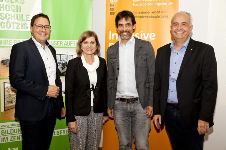 Stefan Fischnaller, Barbara Schöbi-Fink, Christoph Schindegger- und Manfred Böhmwalder (v.l.n.r.).vHS Götzis
