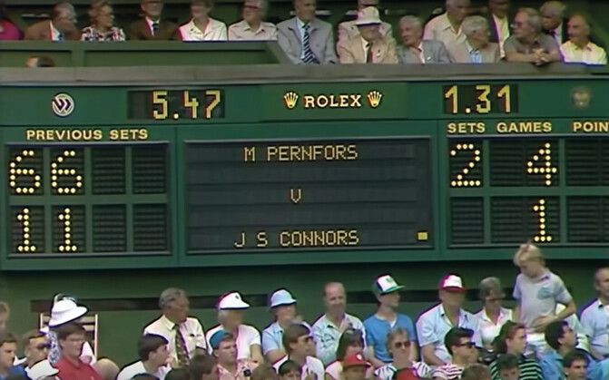 Im Herbst seiner Karriere kämpfte sich Connors in die Herzen der Fans. Ganz links: Der Zwischenstand seines Wimbledon-Achtelfinales von 1987.AFP (3), Wikipedia (2), Youtube (1)