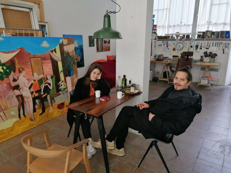 Leonie Hirn und Calvin Mechora im Atelier von Mihael Milunovic in ParisJovana Ilic