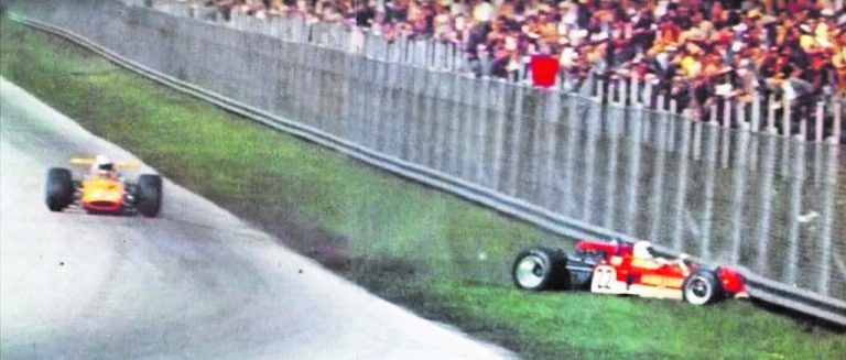 Monza, 5. September 1970, 15.25 Uhr. Der letzte Augenblick im Leben von Jochen Rindt. Wikipedia (2), youtube, DPA