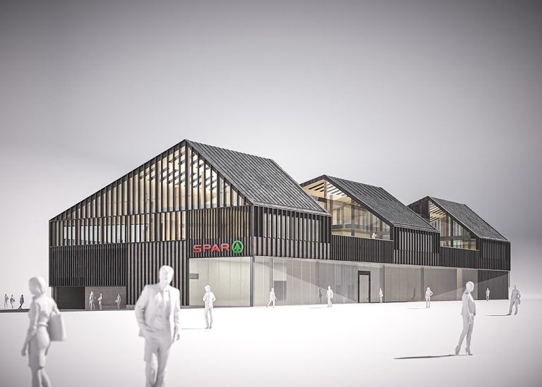 Neben einem Geschäfts- und Wohnhaus samt Supermarkt (oben)wird auch eine neue Raiffeisenbank gebaut.Marktgemeinde