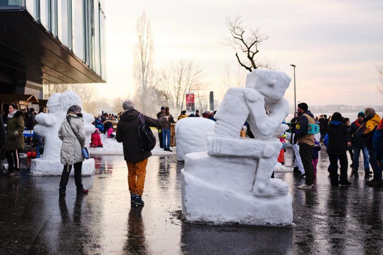 Auch heuer gibt es die Schneeskulpturen. Forum Würth