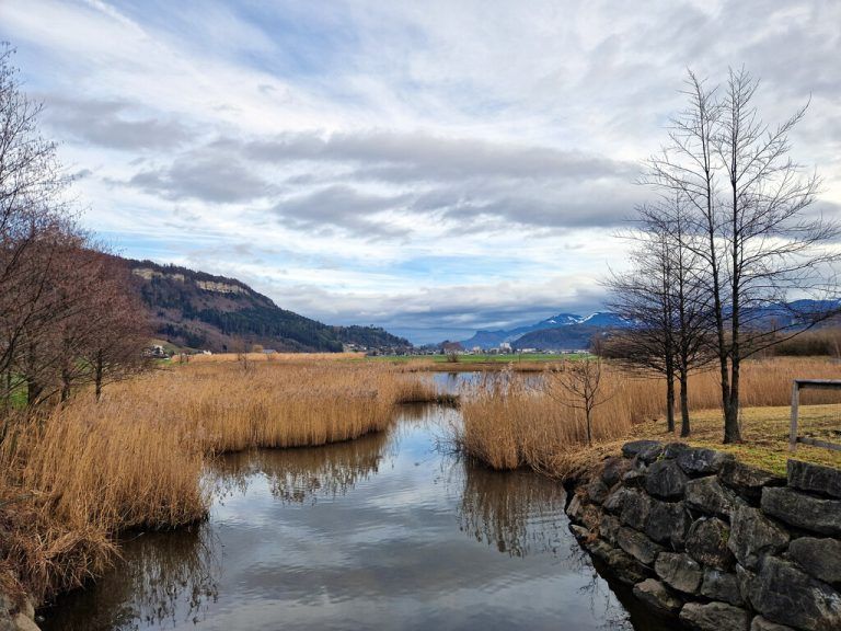 Die Pfarrkirche St. Michael in Tisis (oben).Der Blick über den Egelsee nach Norden (r.).Gerhard Vylet