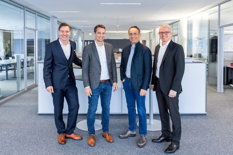 Geschäfstführung: Christoph Lienhart, Tobias Vonach, Hubert Rhomberg und Matthias Moosbrugger. Rhomberg bau